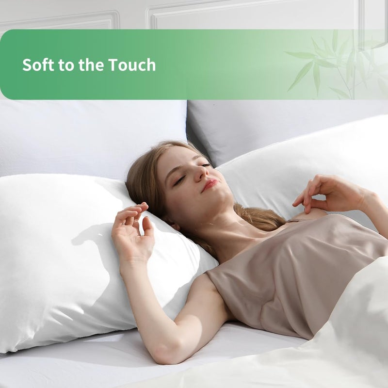 Parkdeny Body Pillowcase  Cooling Viscose from Bamboo Pillow Cover with Zipper Closure  Soft Moisture-Wicking for Hot Sleepers  Hair and Skin-Friendly  White  1 Pack - Image 3