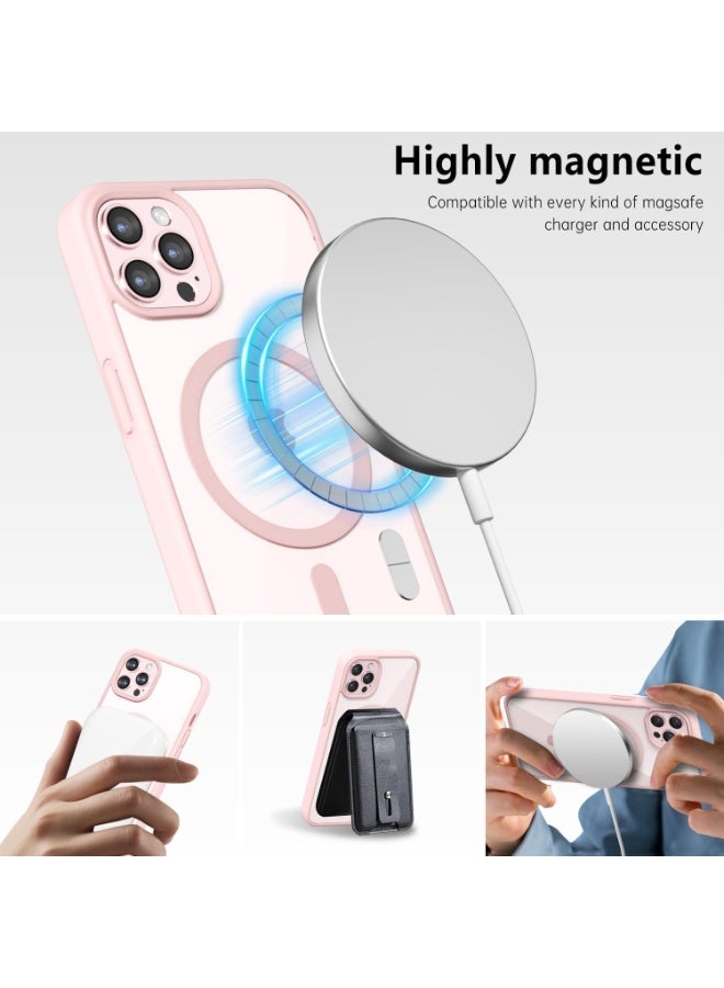ACLIX Magnetic Case for iPhone 12 Pro Max [Shockproof & Slim] Clear Hard Back Cover with high-Grade Protection | Pink - Image 3