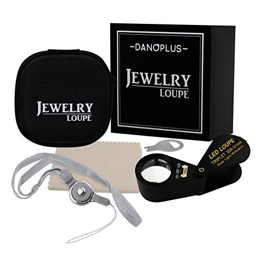 DANOPLUS 20x Magnifier Jewelry Loupe LED UV 21mm Triplet Lens Optical Glass, Pocket Gem Magnifying Tool Jeweler, Stamp Philatelist, Coin Numismatic - Image 3
