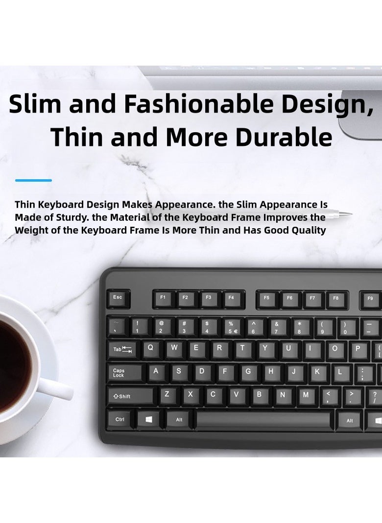 ZIDLI - ZIDLI KM60 Wireless Keyboard and Mouse Set - 2.4G Wireless Business Office Suite - Image 1