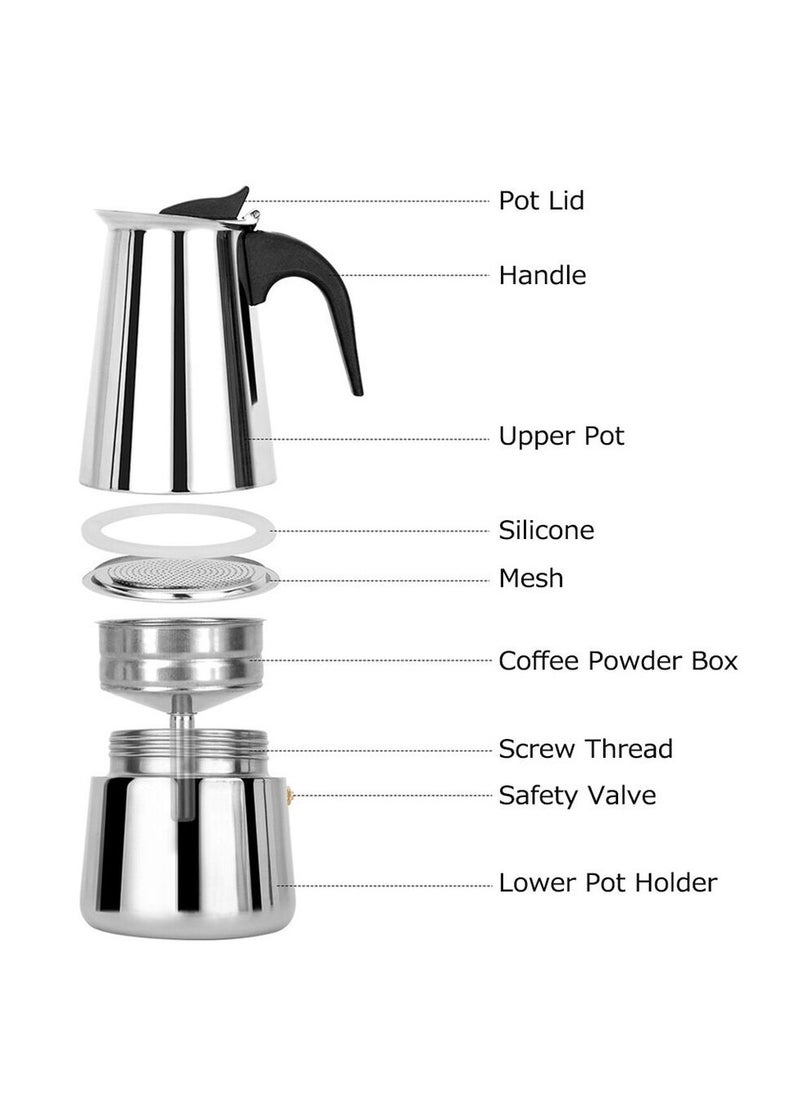 Generic - Stainless steel moka coffee pot espresso coffee pot practical home office - Image 1