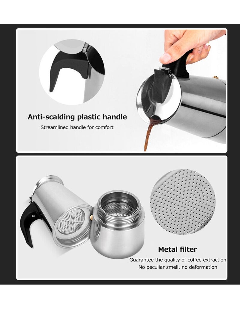 Generic - Stainless steel moka coffee pot espresso coffee pot practical home office - Image 1