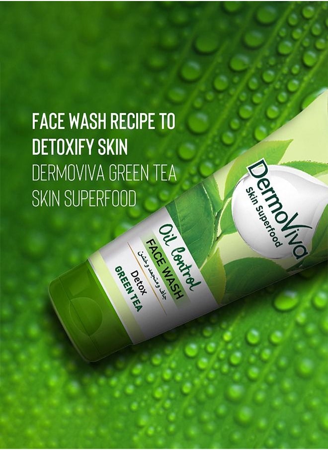 DermoViva - Dermoviva Oil Control Face Wash Purifying Green Tea | Detoxifying Properties | Helps Maintain the Oil Balance of Your Skin -150ml - Image 1