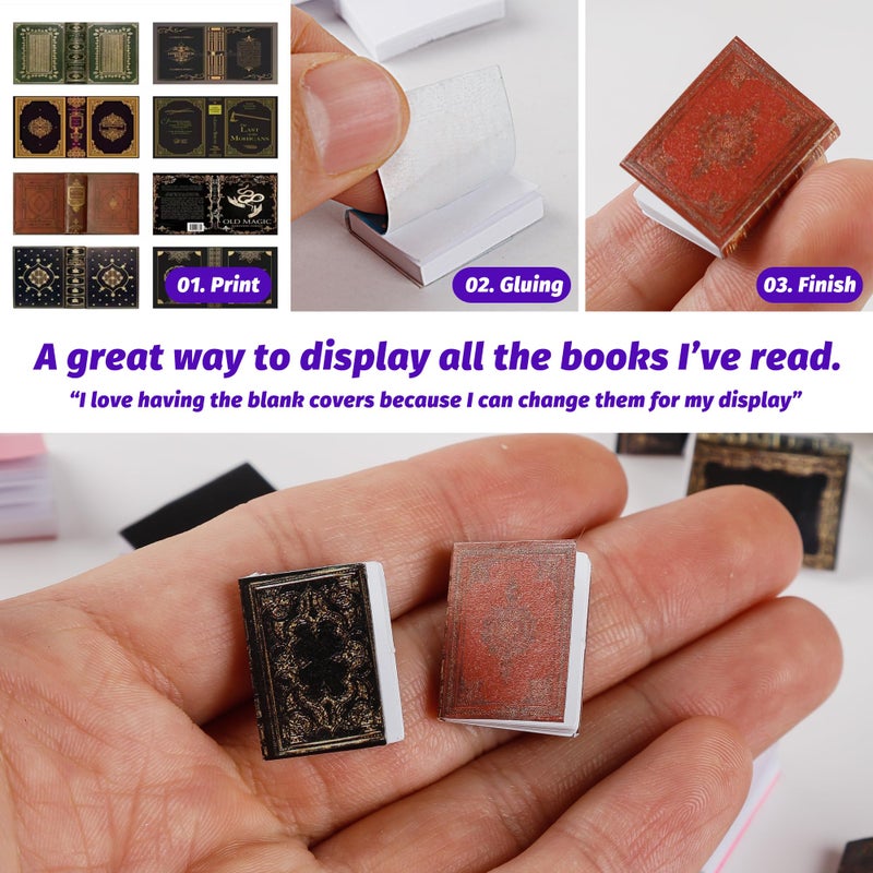 Varpotle 50pcs 1:12 Scale Blank Miniatures Dollhouse Books, Mini Books Dollhouse Decoration, Create Miniature Replicas of Your Favorite Books, Dollhouse Accessories Toy Supplies for Boys and Girls 3+ (50) - Image 3