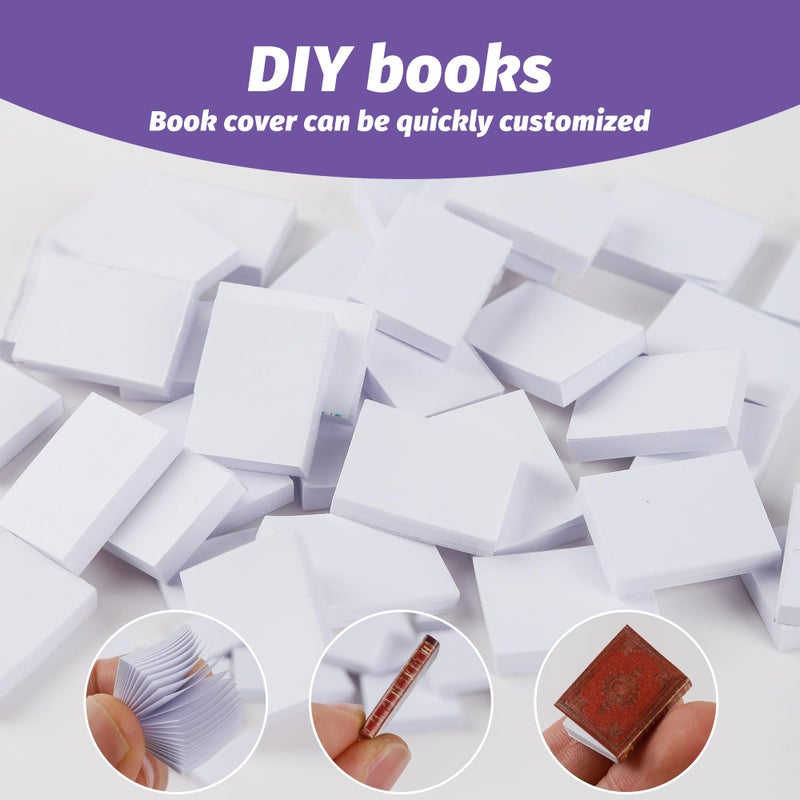 Varpotle 50pcs 1:12 Scale Blank Miniatures Dollhouse Books, Mini Books Dollhouse Decoration, Create Miniature Replicas of Your Favorite Books, Dollhouse Accessories Toy Supplies for Boys and Girls 3+ (50) - Image 4