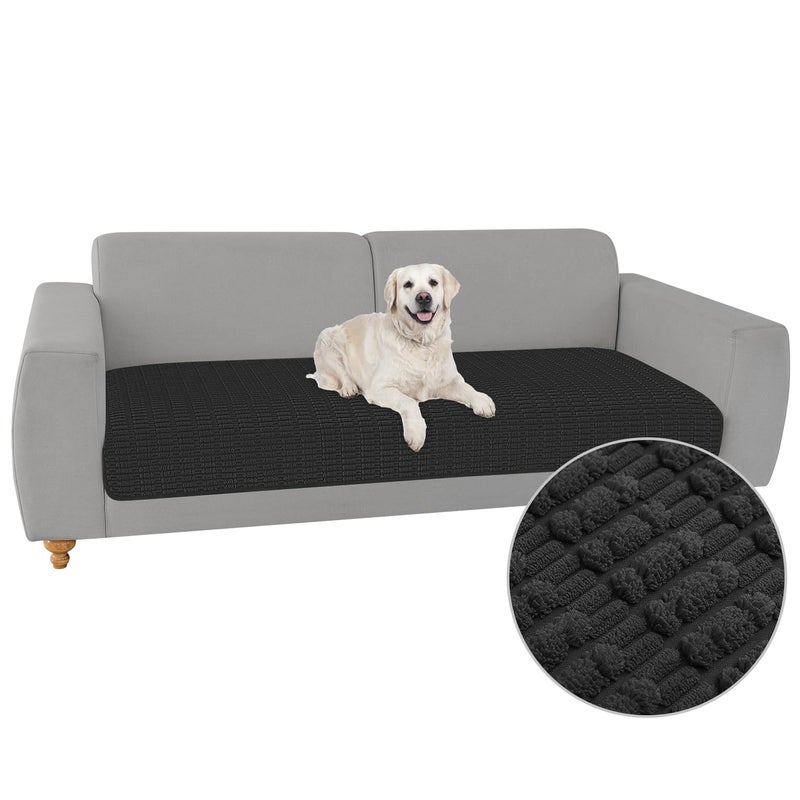 Foxdecor Couch Cover Sofa Covers Washable  Dog Bed Cover Couch Covers for 3 Cushion Couch Sofa Pet Friendly  Dog Couch Cover Furniture Covers for Pets.(Black 32x82 inch) - Image 1