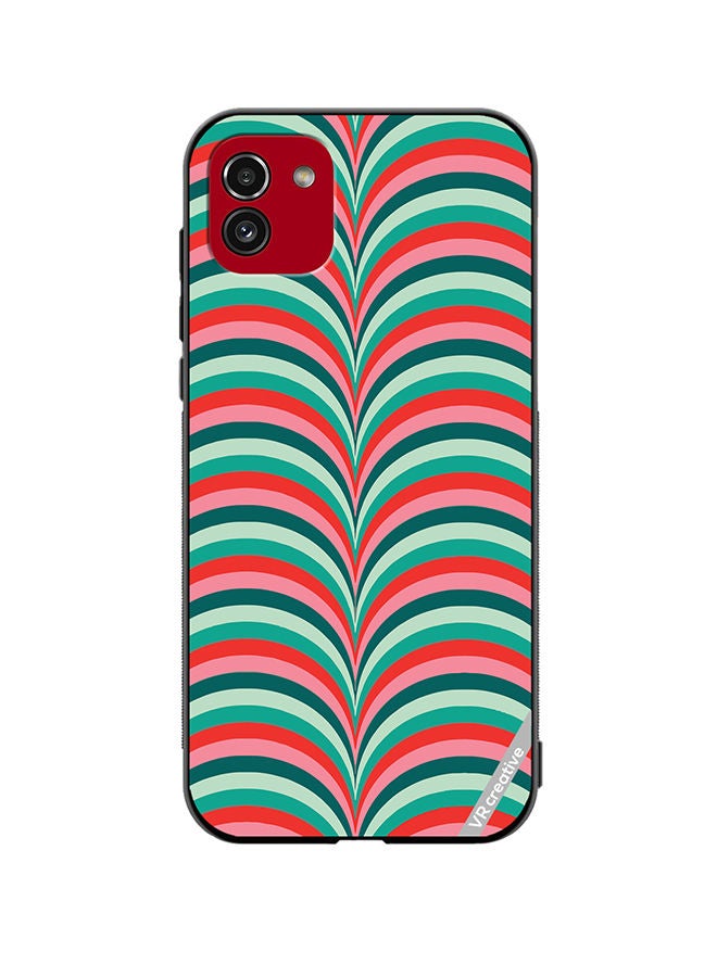 VR CREATIVE Protective Case Cover For Samsung Galaxy A03 Strips Design Multicolour - Image 1