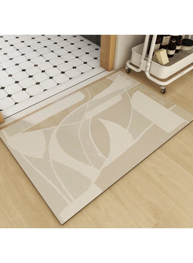 WAOKN Modern Style Thickened Soft Diatom Mud Entry Door Mat, Entrance Bathroom Kitchen Non-slip Carpet, Front Door Welcome Mat Beautiful Door Mat Suitable for Home Use (50cm*80cm)  - Image 2