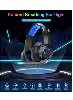 Generic OVLENG Gaming Stereo Headset GT66 with Rotatable Microphone, RGB Lighting, and Volume Control – Compatible with PS4, Laptop, and Mobile Devices -BLUE  - Image 4