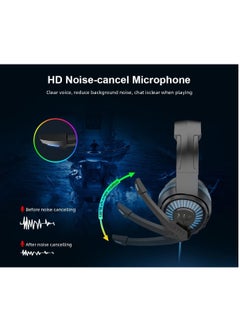 Generic OVLENG Gaming Stereo Headset GT66 with Rotatable Microphone, RGB Lighting, and Volume Control – Compatible with PS4, Laptop, and Mobile Devices -BLUE  - Image 5