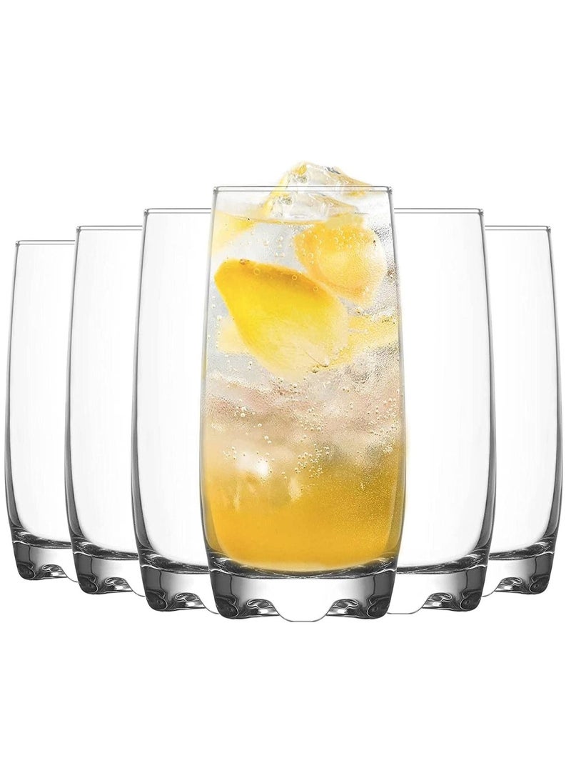 3Diamonds - Drinking Glasses Set of 6- Lead-Free. Durable and Stylish for Water Glass. Juice Glass. Mojito Glass Cups and Mixed Drink Cocktail Glasses and Tumblers. Highball Glasses (Design 33) - Image 1