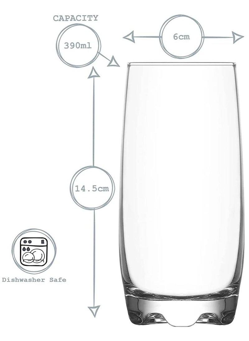 3Diamonds - Drinking Glasses Set of 6- Lead-Free. Durable and Stylish for Water Glass. Juice Glass. Mojito Glass Cups and Mixed Drink Cocktail Glasses and Tumblers. Highball Glasses (Design 33) - Image 1