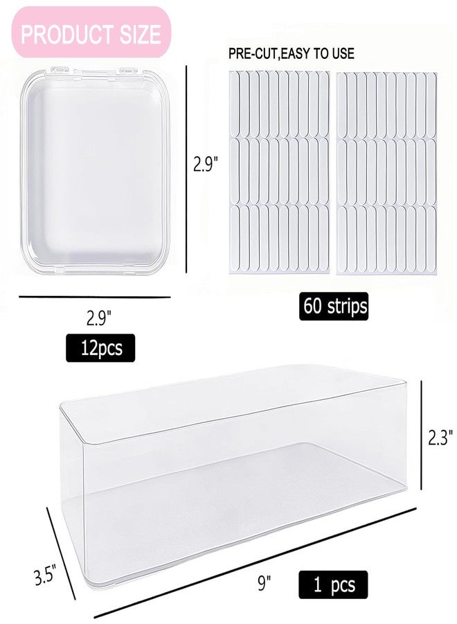 Sawvolker 13 Pcs Clear Press On Nail Storage Box with Container, False Nail Case Organizer Press On Nail Packaging Box Nail Display Case with Double Sided Tape for Nail Art Home Salon Nail Business Supplies - Image 2