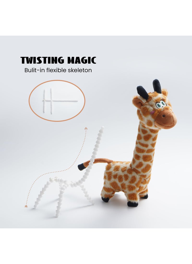 Nocciola Nocciola Twistable Giraffe Pup Dog Toy, Interactive Stuffed Plush Crinkle Puppy Supplies for Small Medium Breeds to Keep Them Busy  - Image 3
