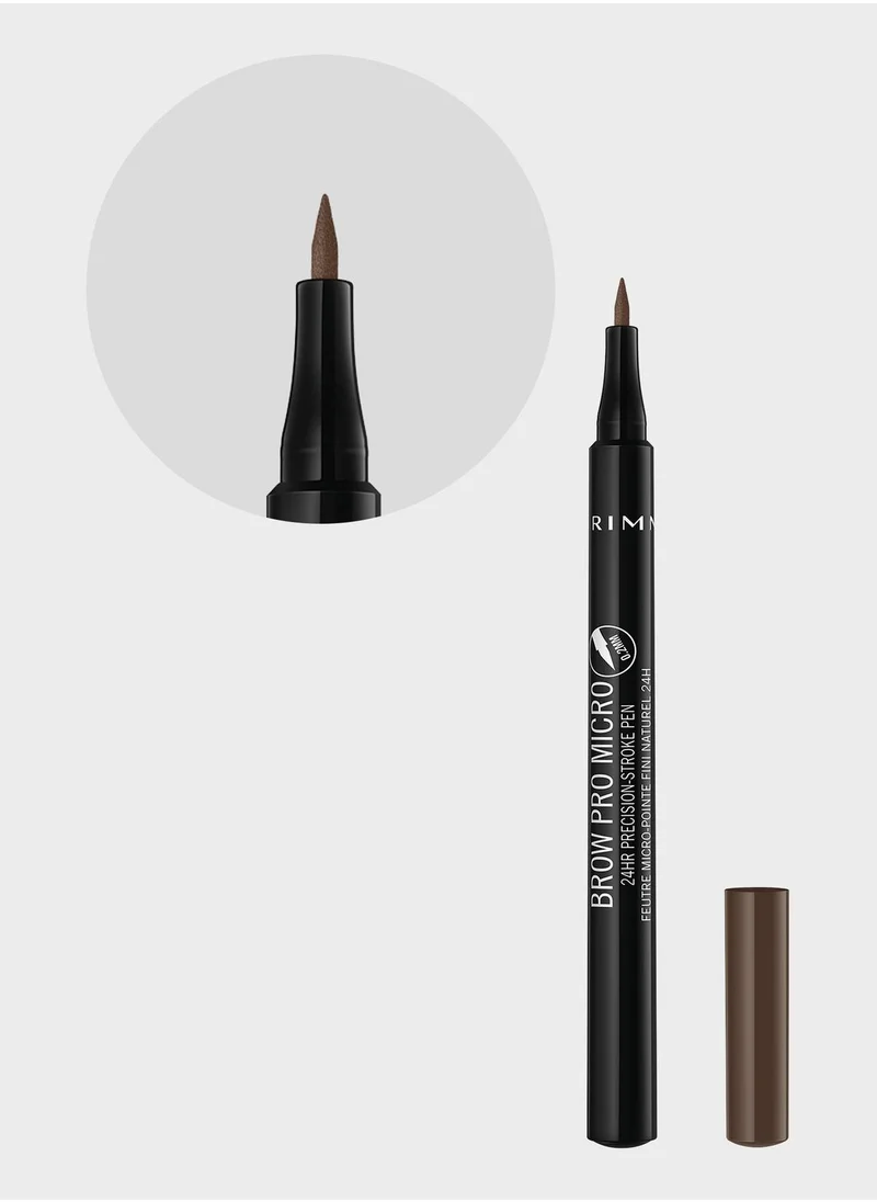 RIMMEL LONDON Brow Pro Micro 24Hr Precision-Stroke Pen - 003 - Soft Brown, 1ml
