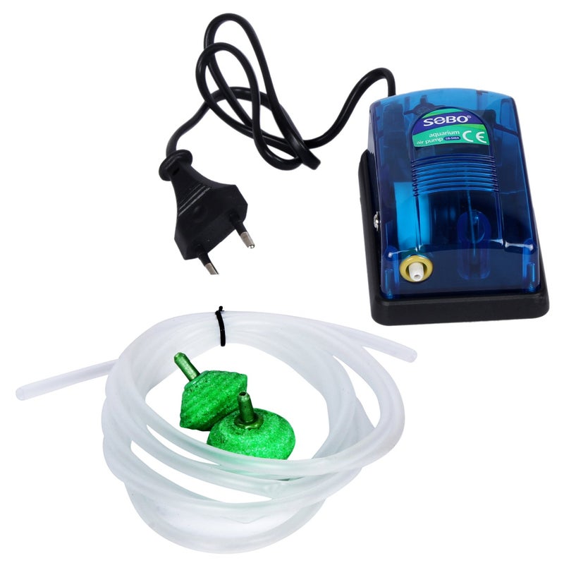 SOBO Aquarium AIR Pump with Two AIR Stones and 3 MTR AIR Tube by JAINSONS - Image 1