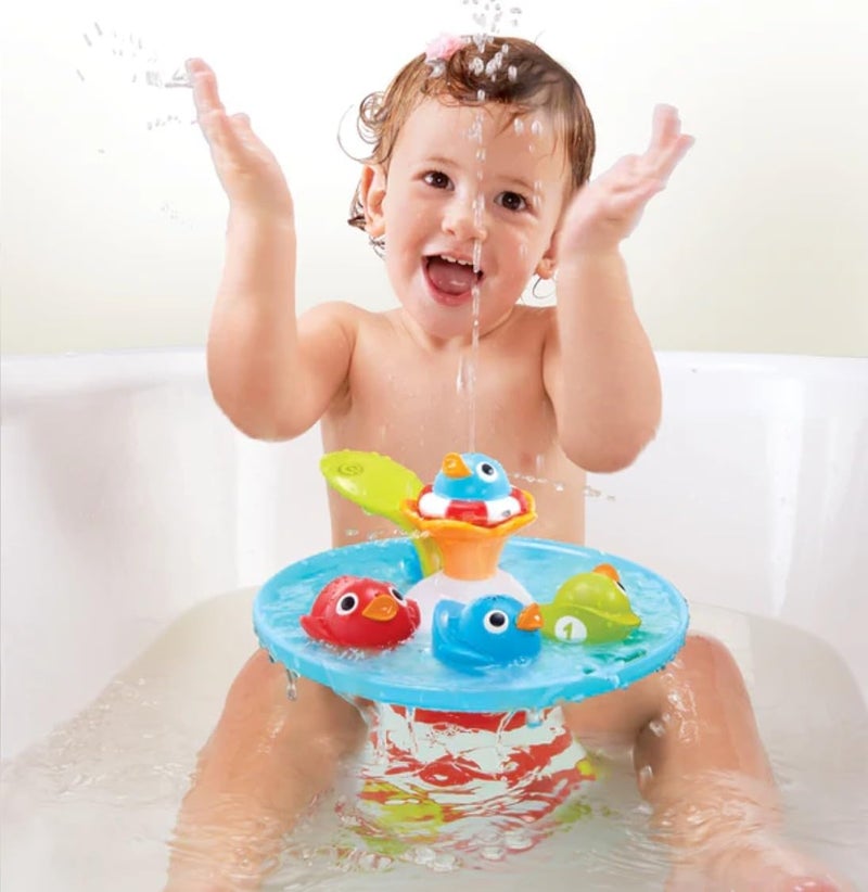Yookidoo Duck Race Baby Bath Toy - Water Fountain and Four Racing Magical Ducks for Bathtime Sensory Development - Bath Time Fun 6 Months and Up - Image 4