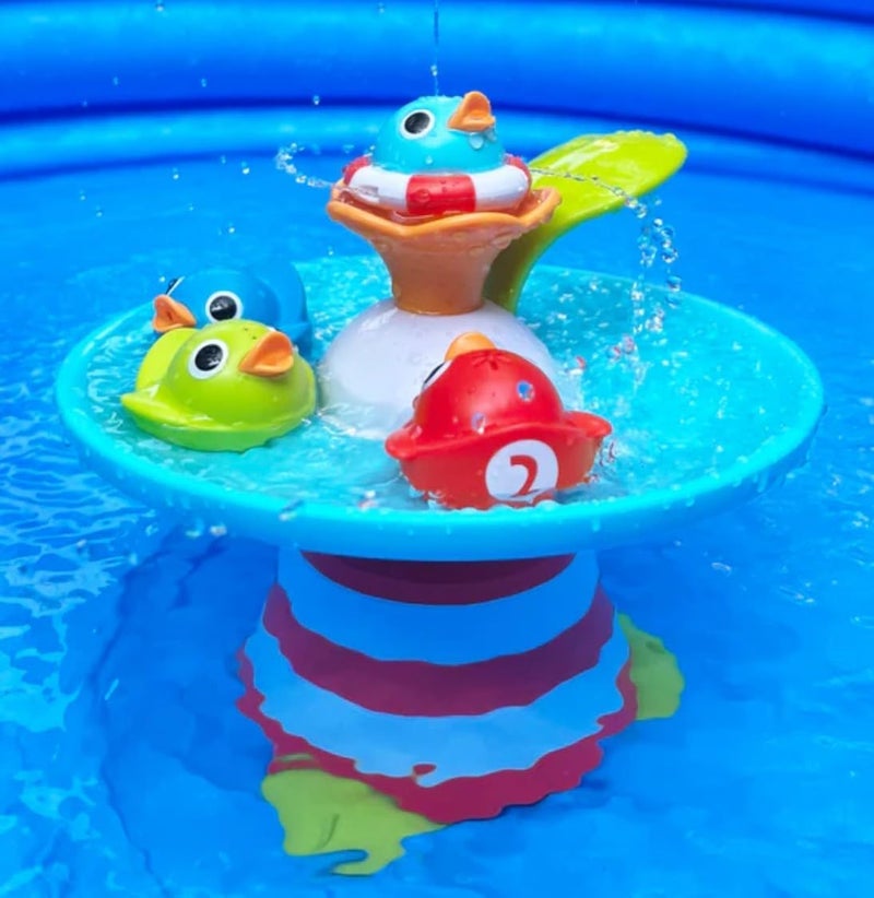 Yookidoo Duck Race Baby Bath Toy - Water Fountain and Four Racing Magical Ducks for Bathtime Sensory Development - Bath Time Fun 6 Months and Up - Image 2