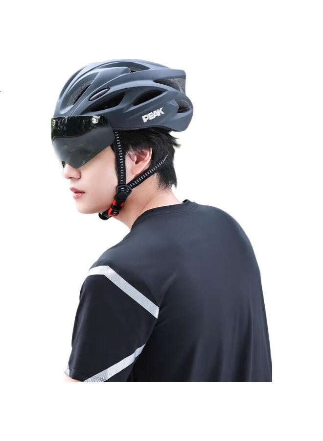 PEAK Cycling Helmet, Mountain And Road Bike Helmet, For Men And Women, With Integrated Goggles, One-Piece Molded Safety Helmet, White - Image 2