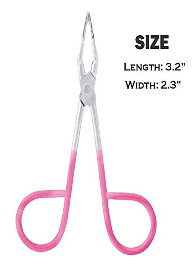 Curtis PROFESSIONAL Salon TWEEZERS with Easy Scissor Handle, CASE Included; The BEST PRECISION EYEBROW TWEEZERS Men/Women; Tools for Facial Hair, Ingrown Hair, Blackhead; Pink & Silver EASY TO HOLD - Image 5