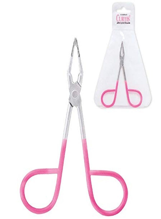 Curtis PROFESSIONAL Salon TWEEZERS with Easy Scissor Handle, CASE Included; The BEST PRECISION EYEBROW TWEEZERS Men/Women; Tools for Facial Hair, Ingrown Hair, Blackhead; Pink & Silver EASY TO HOLD - Image 1