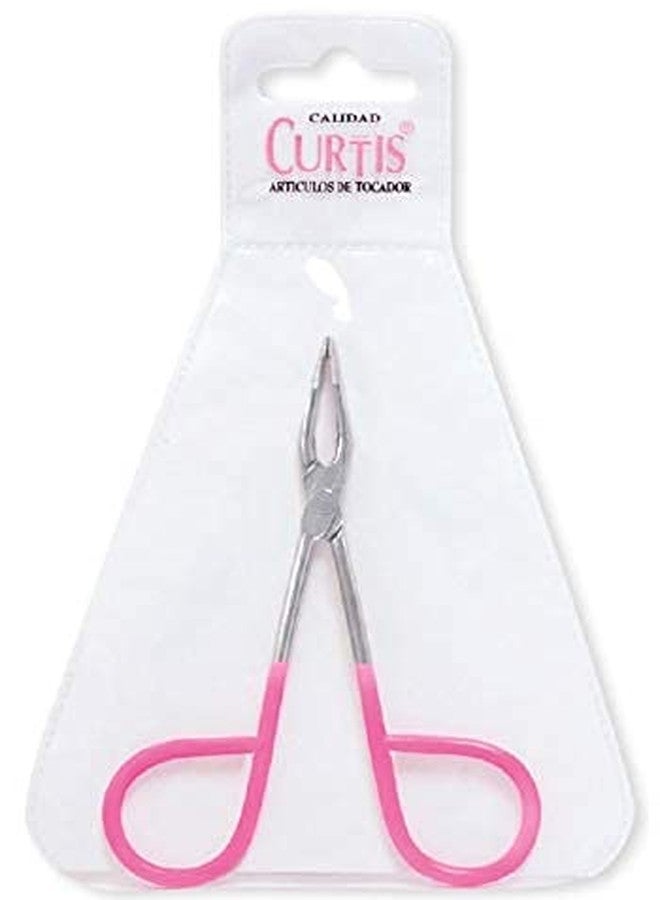 Curtis PROFESSIONAL Salon TWEEZERS with Easy Scissor Handle, CASE Included; The BEST PRECISION EYEBROW TWEEZERS Men/Women; Tools for Facial Hair, Ingrown Hair, Blackhead; Pink & Silver EASY TO HOLD - Image 4