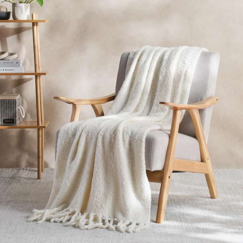 Pan Home بطانية نيقوسيا بوكل - أبيض - Image 1