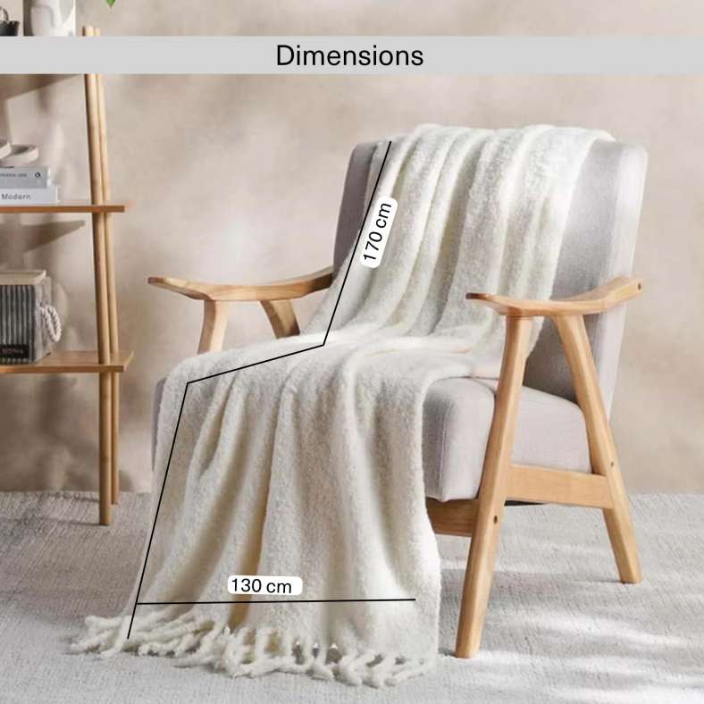 Pan Home بطانية نيقوسيا بوكل - أبيض - Image 5
