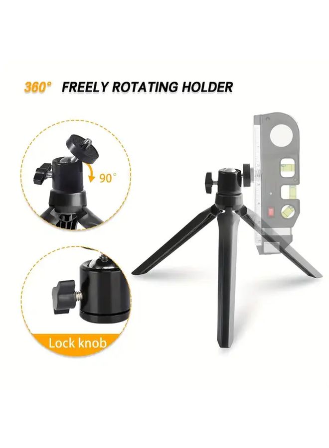 Black Adjustable Laser Level Tripod Stand Heavy Duty ABS Construction 1 4 5 8 Thread Mount - Image 4