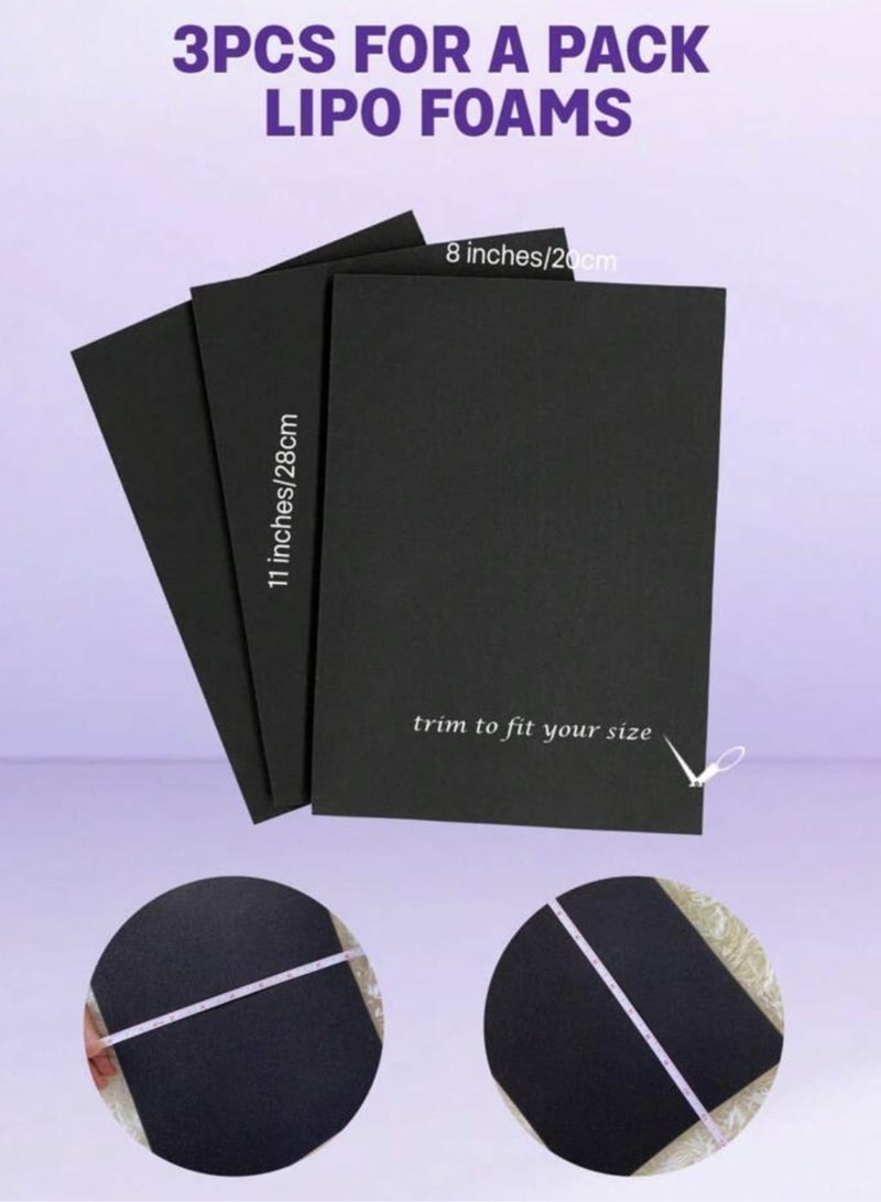 Medical Foam for Post-Liposuction and Body Sculpting, set of Three Pieces, Black Color - Image 5