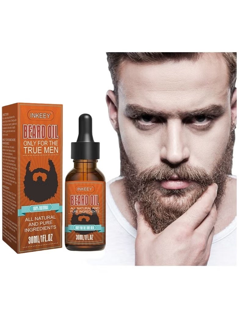 INKEEY Promote Growth, Beard Growth Serum with Natural Ingredients - Men's Beard Grooming, Promotes Fast Beard Growth and Thickness 30ml - Image 1