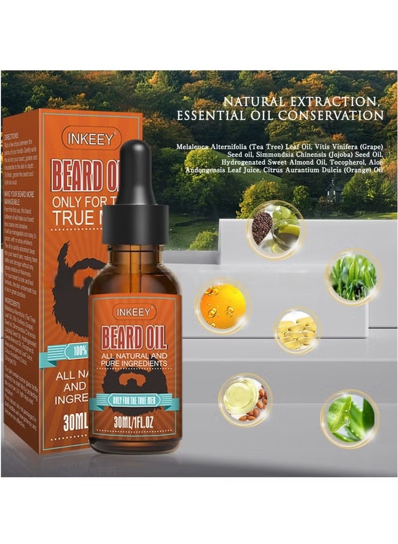 INKEEY Promote Growth, Beard Growth Serum with Natural Ingredients - Men's Beard Grooming, Promotes Fast Beard Growth and Thickness 30ml - Image 4