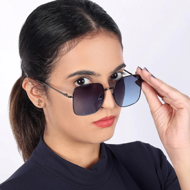 Woggles Latest & Stylish UV Protected Ray BlueX Black Square Sunglasses for Men & Women