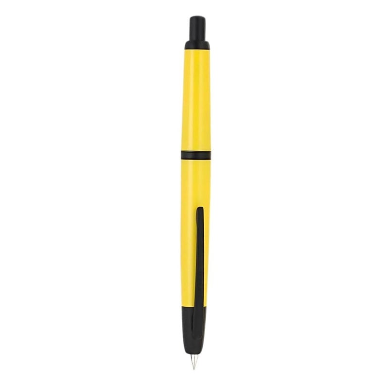 Goldleaf Jinhao 20 Press Retractable Fountain Pen – Fine Nib with Converter – Plastic Body & Metal Clip – Multiple Colors – Smooth Writing Daily Pen (No Ink Included) (Lemon Yellow (Black Clip)) - Image 1