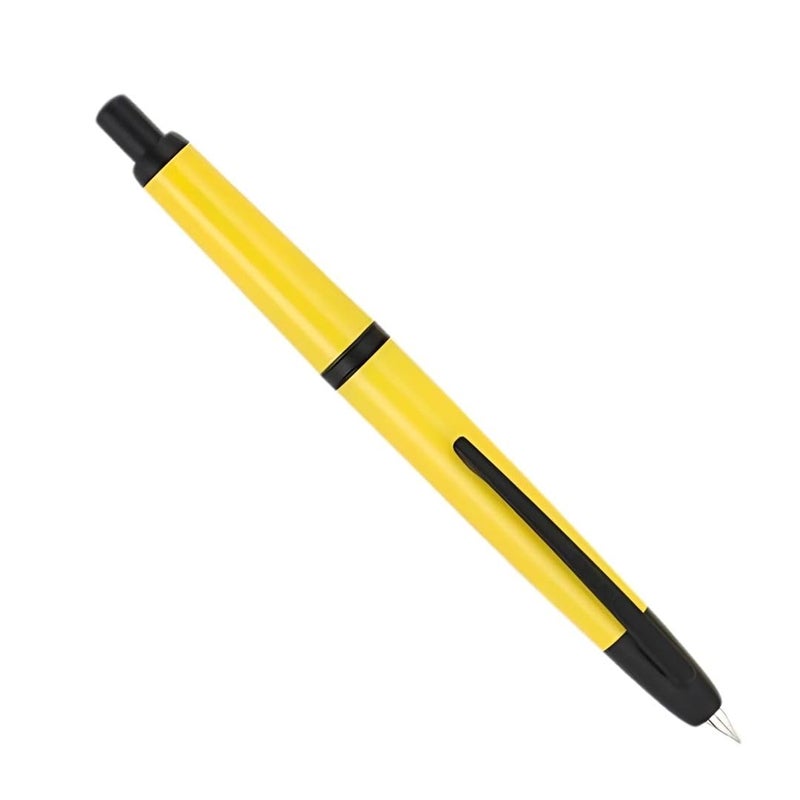 Goldleaf Jinhao 20 Press Retractable Fountain Pen – Fine Nib with Converter – Plastic Body & Metal Clip – Multiple Colors – Smooth Writing Daily Pen (No Ink Included) (Lemon Yellow (Black Clip)) - Image 2