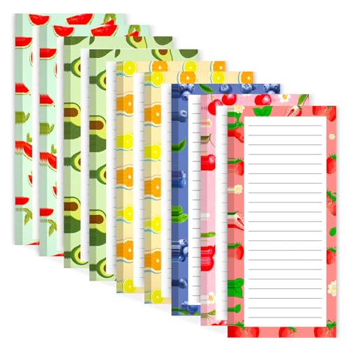 Joyberg 9 Pack Magnetic Notepads for Refrigerator, Magnetic Notepads for Refrigerator, Fruit Design Grocery List Pad for Fridge, Full Magnet Back Shopping Lists, 25 Sheets Per Note Pads - Image 1
