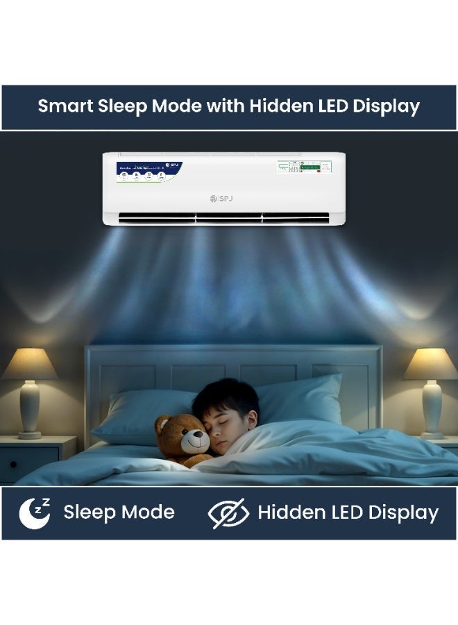 SPJ 1.5 Ton Split Air Conditioner 18000 BTU, Piston Compressor, Golden Fin, Anti-Rust Body, R410A – White - Image 5