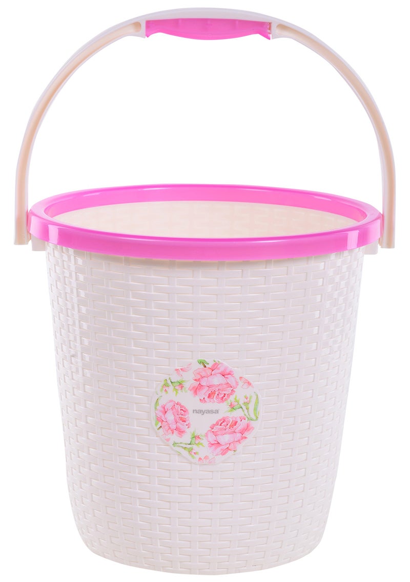 Nayasa 2 Piece Plastic Bucket and Mug Set, Pink - Image 2