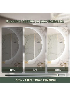 Taimi Frameless Tri-Color Backlit LED Round Mirror 60CM Bathroom Vanity Mirror Dimmable Wall Mounted Makeup Mirror Large Anti-Fog Lighted Makeup Circle Mirror with Memory Function  - Image 5