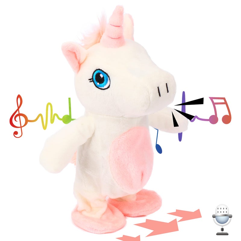 Hopearl Talking Unicorn Repeats What You Say Walking Electric Interactive Animated Toy Speaking Plush Buddy Gifts for Toddlers Birthday 95 - Image 3