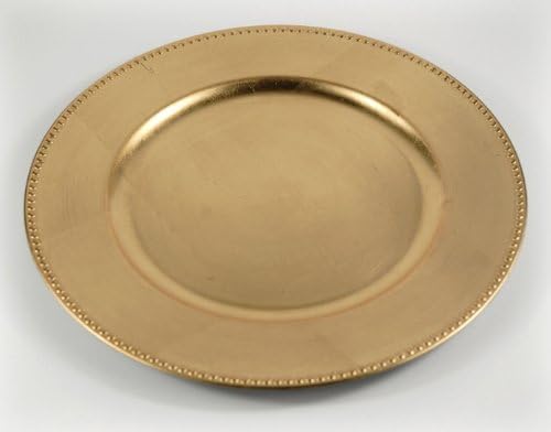 Amscan Elegant Round Metallic Gold Plastic Charger  14 1 Pc  Stunning Table Decor Accent for Weddings Special Events  Home Dining  - Image 2