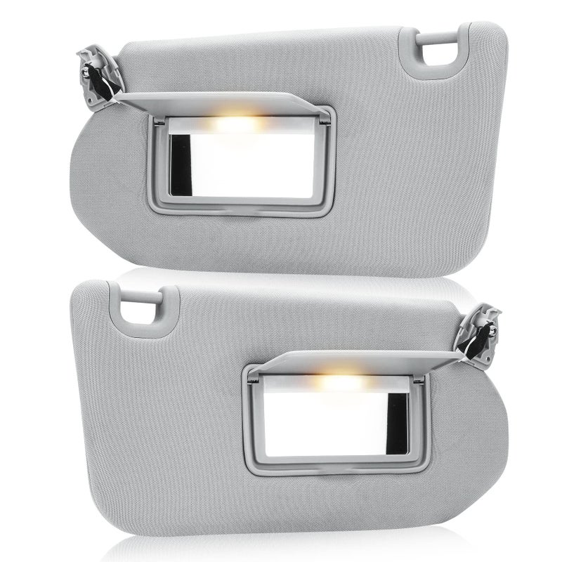 Gray Driver Left Passenger Right Side Sun Visor Replacement Compatible with Nissan Pathfinder 20132018 Infiniti QX60 20142017 Infiniti JX35 2013 Replace 964019PB0A 964009PB0A