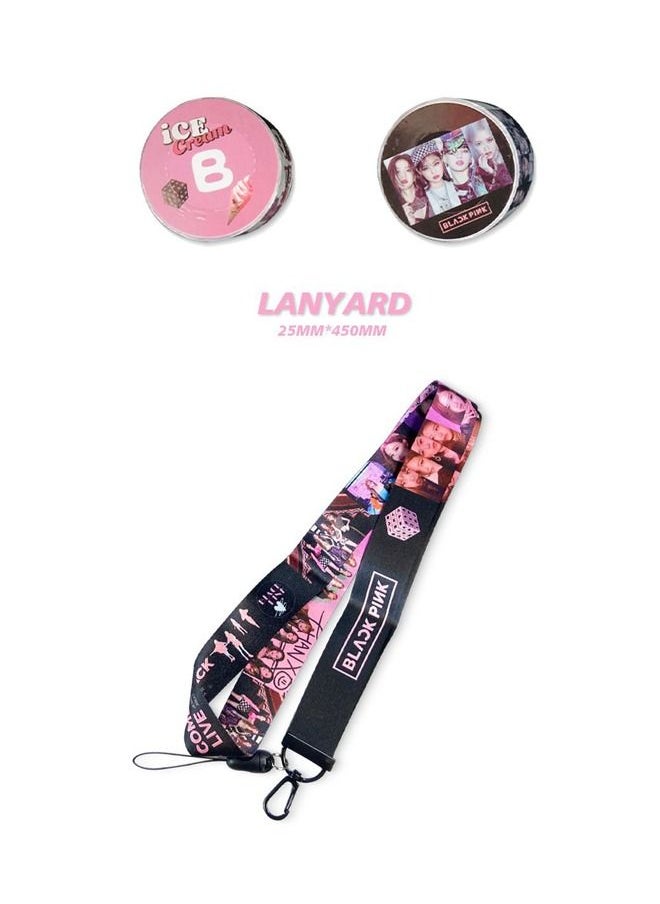 EHOME Blackpink Gift Box Set With Lomo Cards, Acrylic Stand, Hand Account Tape, Lanyard, Stickers, Photo Card  - Image 4