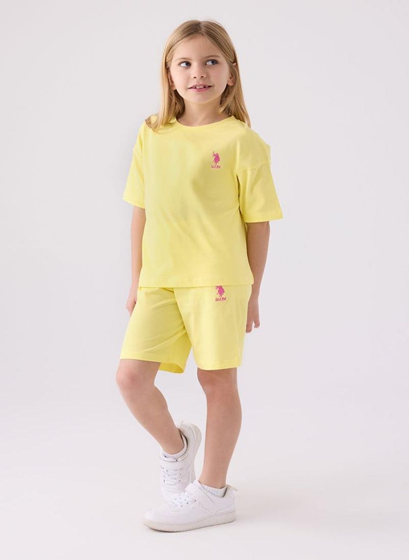 U.S. Polo Assn. U.S. Polo Assn. Girls Yellow Bermuda Set  - Image 1