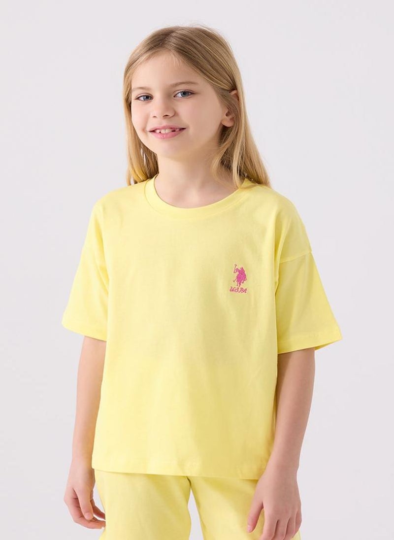 U.S. Polo Assn. U.S. Polo Assn. Girls Yellow Bermuda Set  - Image 2