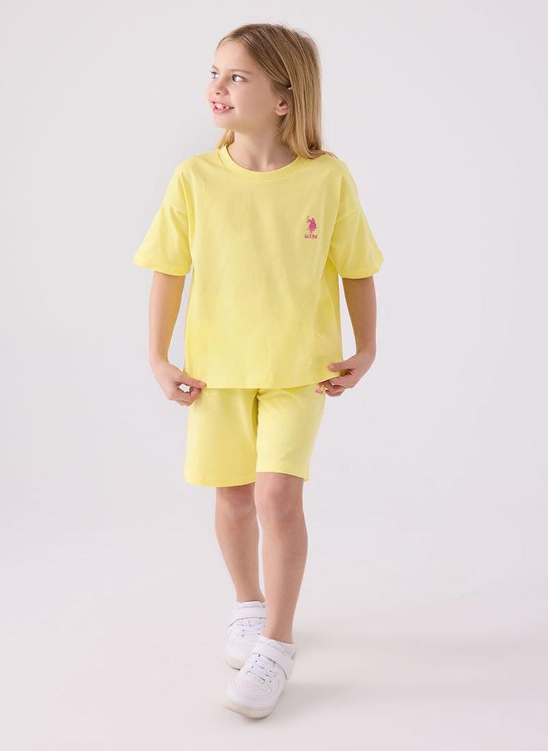 U.S. Polo Assn. U.S. Polo Assn. Girls Yellow Bermuda Set  - Image 3