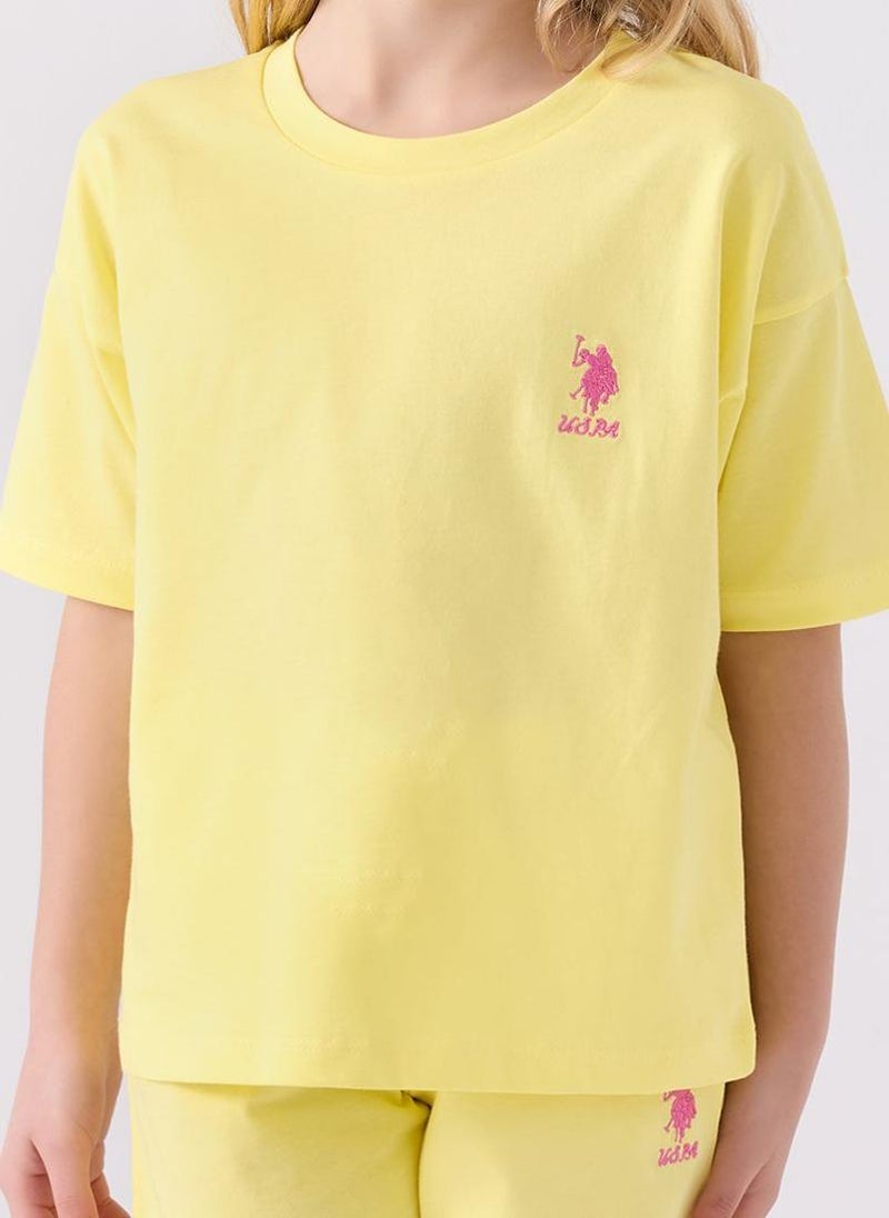 U.S. Polo Assn. U.S. Polo Assn. Girls Yellow Bermuda Set  - Image 4