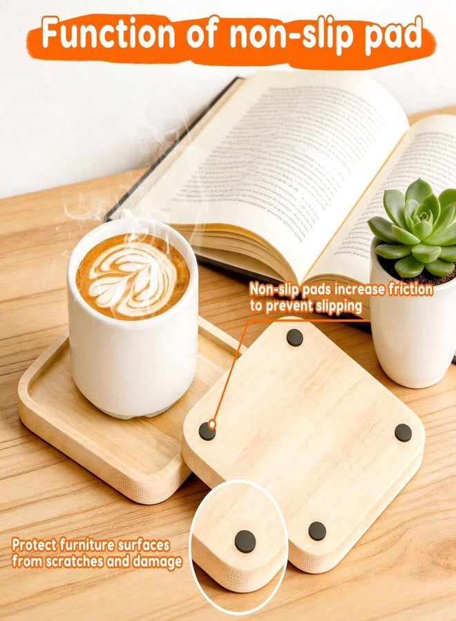 Karidge 8 PCS Bamboo Coasters for Crafts, Wooden Coasters Set for Drinks, DIY Mosaic Tile Blank Base, DIY Resin Coaster Art, Table Protection, Small Plant Trays, Modern Home Decor Gifts - Image 5