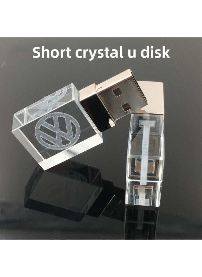 Crystal Luminous U Disk Creative Acrylic High-speed Car USB DIY Carved LOGO Business Gifts U Disk Wholesale-Color:Gold-Capacity:USB3.0 256GB  - Image 2
