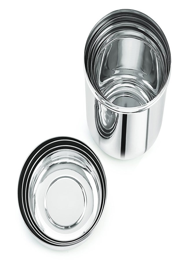 Neelam Stainless Steel 11 (22G) Lazer Etching Deep Dabba, 1400 ml, Silver – Durable & Elegant Storage Container with Flower Printed, Ideal for Storing Food, Perfect for Daily Uses - Image 3